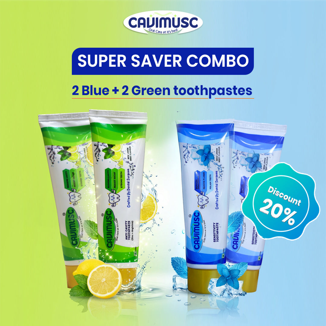 Super saver combo 2 blue and 2 green toothpastes