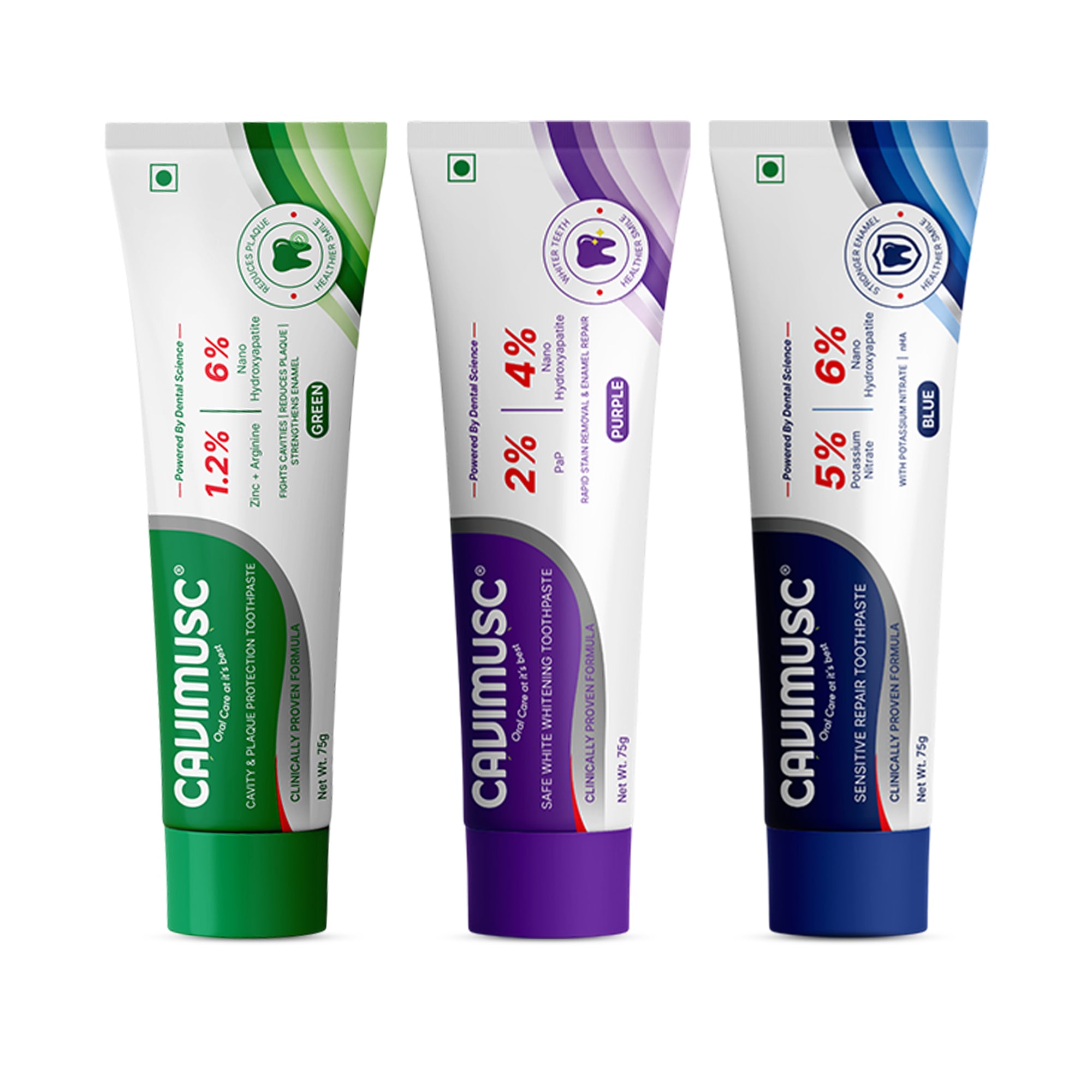 Cavimusc Complete Care Pack 75g [Blue + Green + Purple]